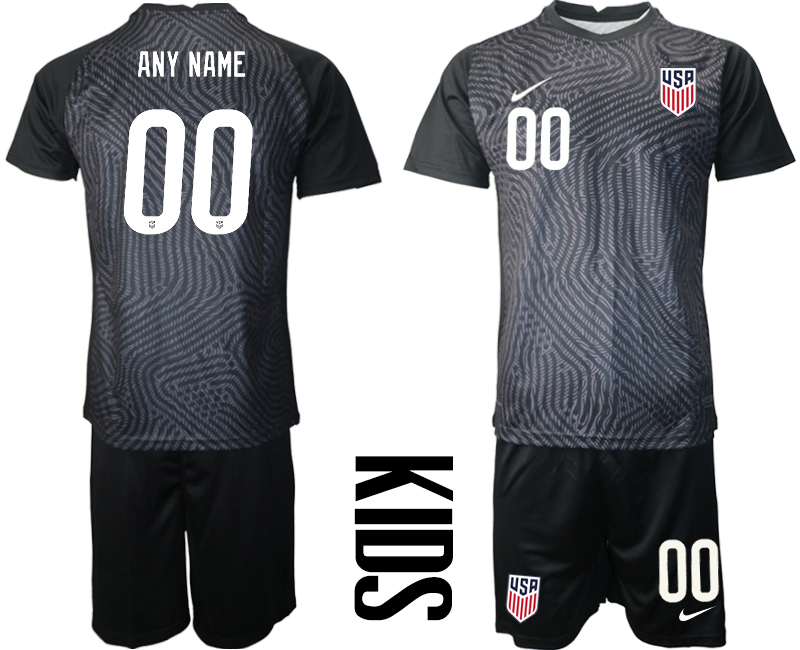 Youth 2020-2021 Season National team United States goalkeeper black customized Soccer Jersey